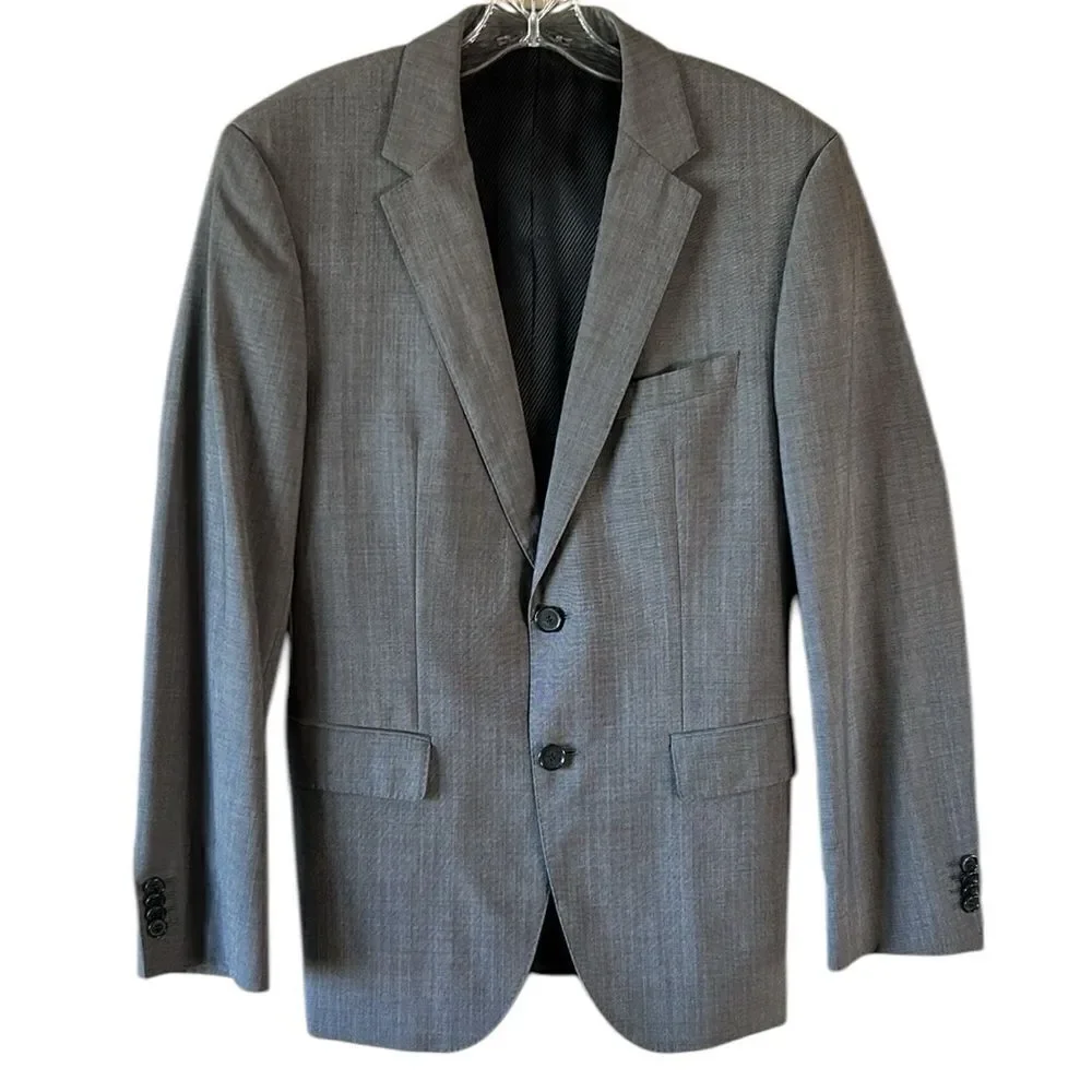 Hugo Boss Mens Grey Side Vents 2 Button Sport Coat